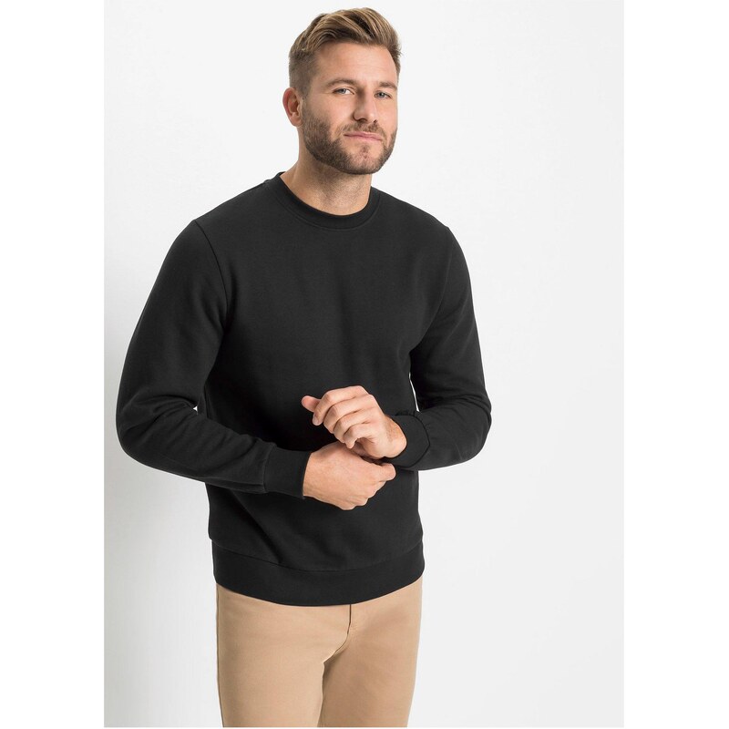 bonprix Mikina se střihem Regular Fit černá Muž