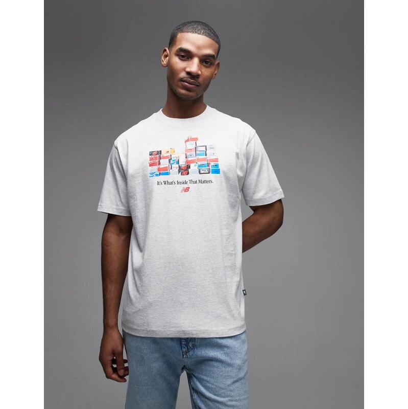 New Balance Boxes t-shirt in heather grey