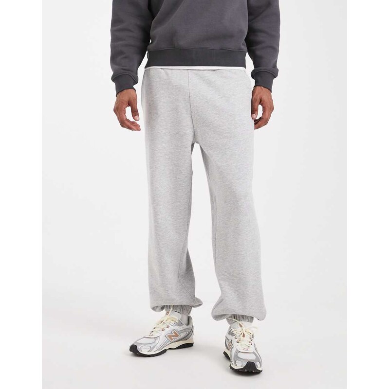 New Look oversized joggers in grey marl