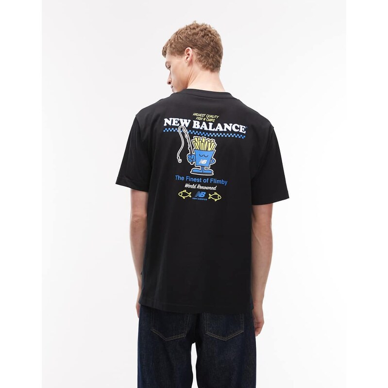 New Balance Fish and Chips t-shirt in black