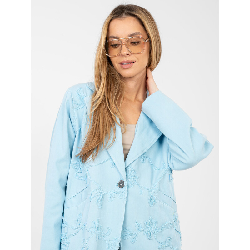 RUE PARIS Světle modrý džínový blazer