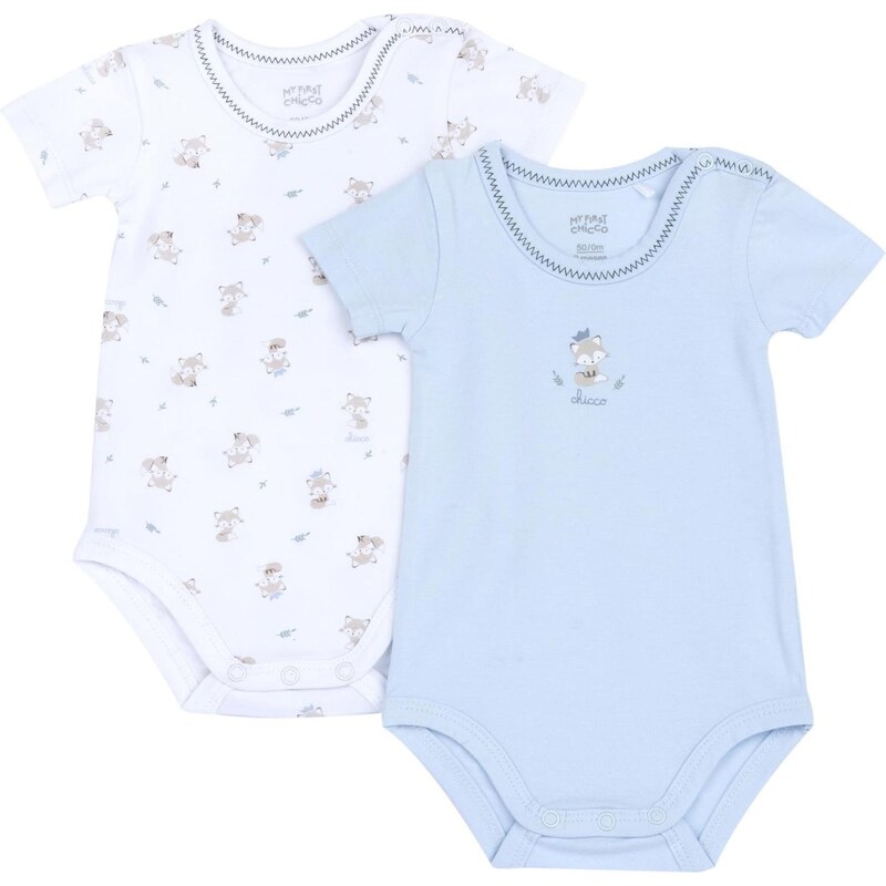 Chicco Dupačky/body světlemodrá / bílá
