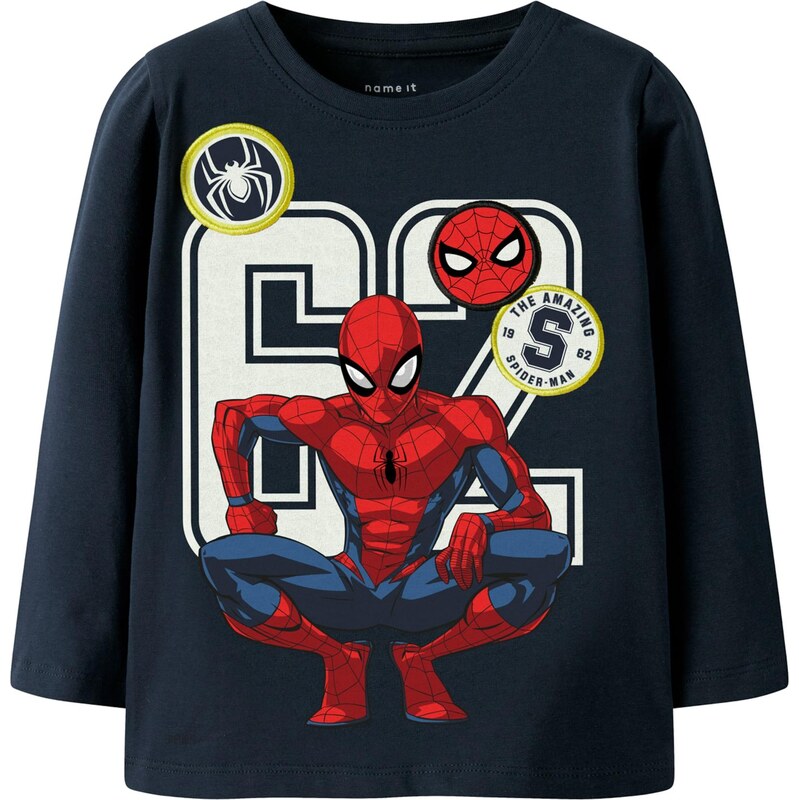 NAME IT Tričko NMMDEEP SPIDER námořnická modř / červená / bílá