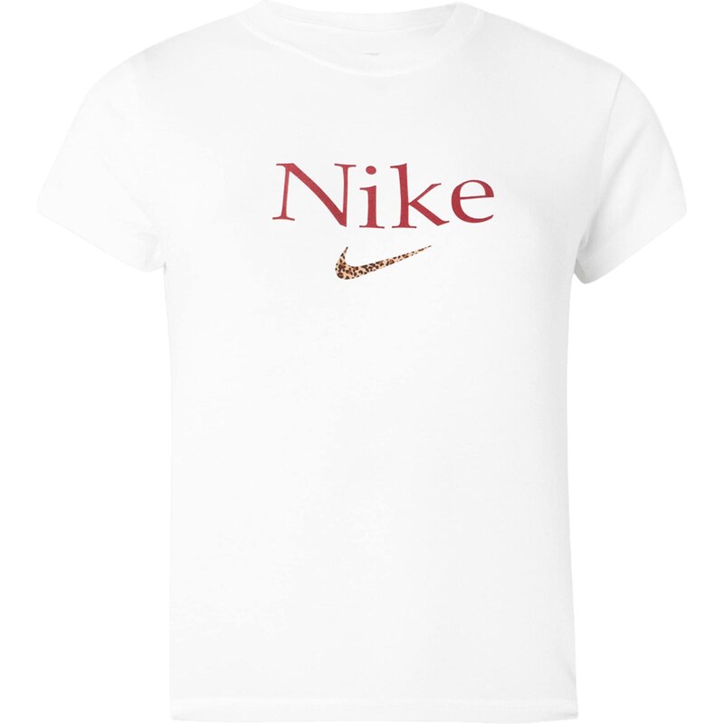 Nike Sportswear Tričko hnědá / cappuccino / červená třešeň / bílá