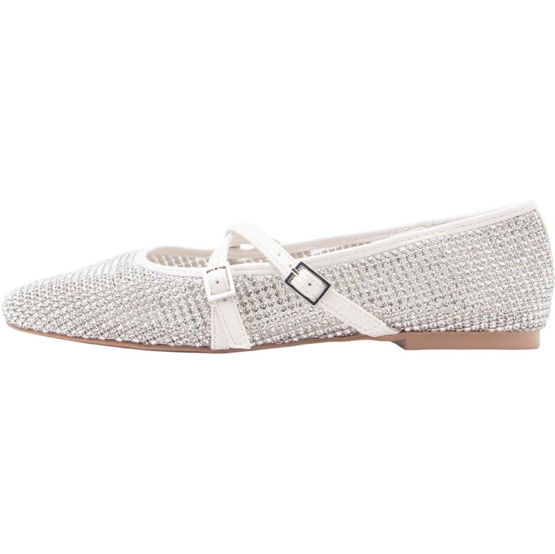 STEVE MADDEN Baleríny s řemínky Watchlist krémová / průhledná 112852629