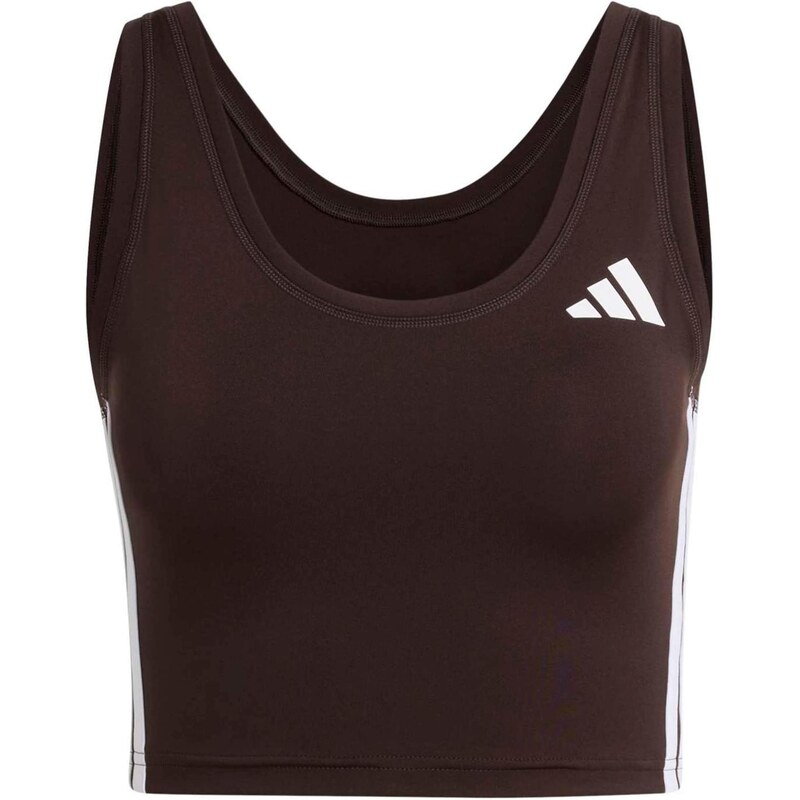 ADIDAS PERFORMANCE Sportovní top tmavě hnědá / bílá