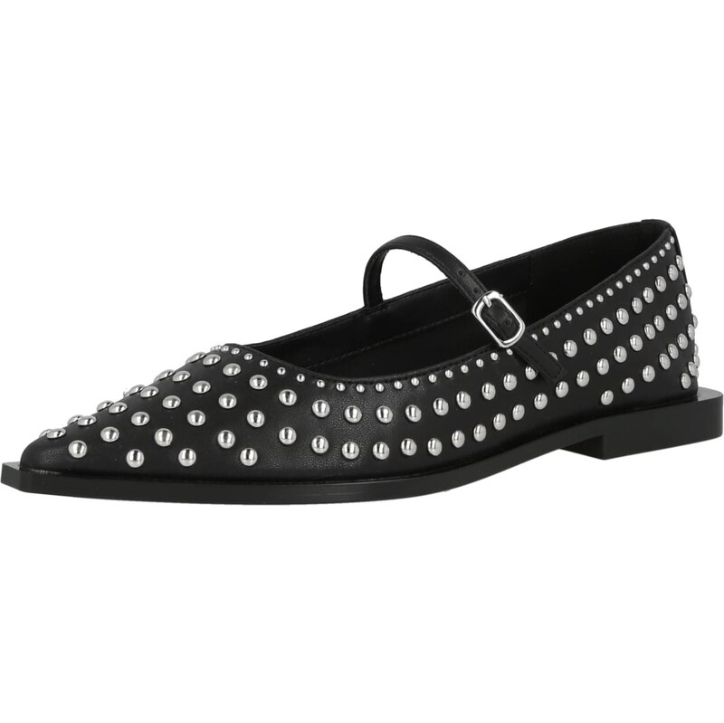 STEVE MADDEN Baleríny s řemínky Gennie černá / stříbrná 112853197