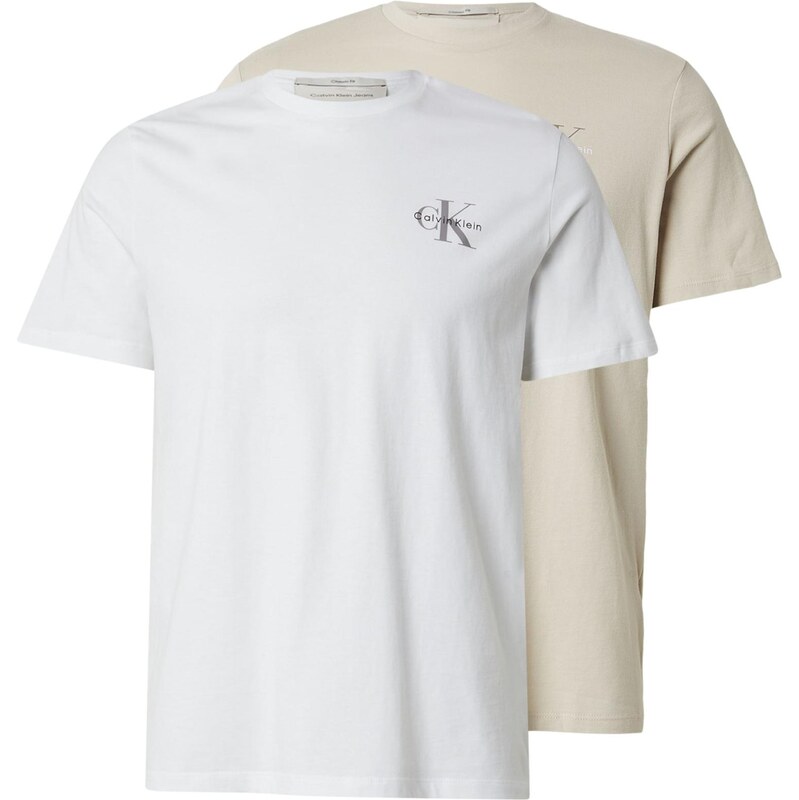 Calvin Klein Jeans Tričko 30S CLASSIC béžová / antracitová /