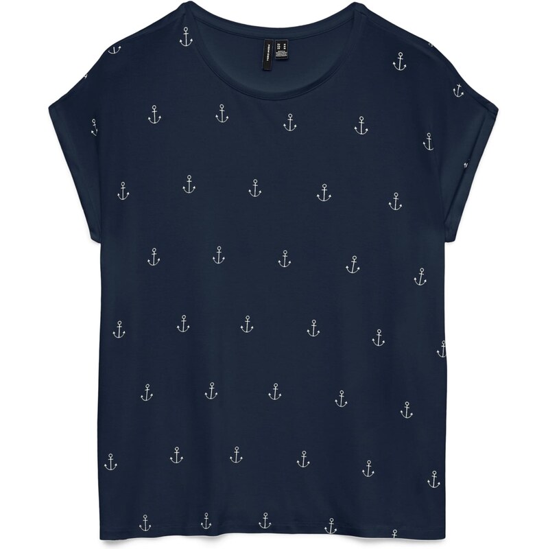 VERO MODA Tričko námořnická modř / bílá