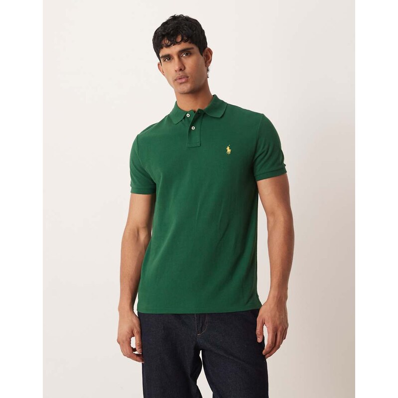 Polo Ralph Lauren icon logo custom slim fit pique polo in green