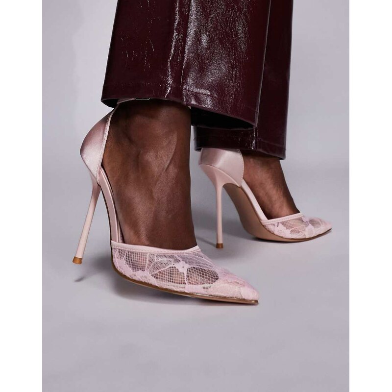 SIMMI Shoes Simmi London Deena heeled shoes in pink lace