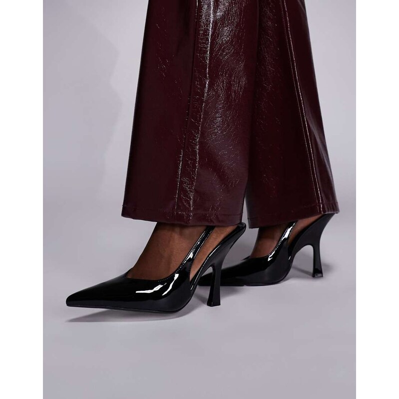 SIMMI Shoes Simmi London Keely slingback heeled shoes in black patent 112879285