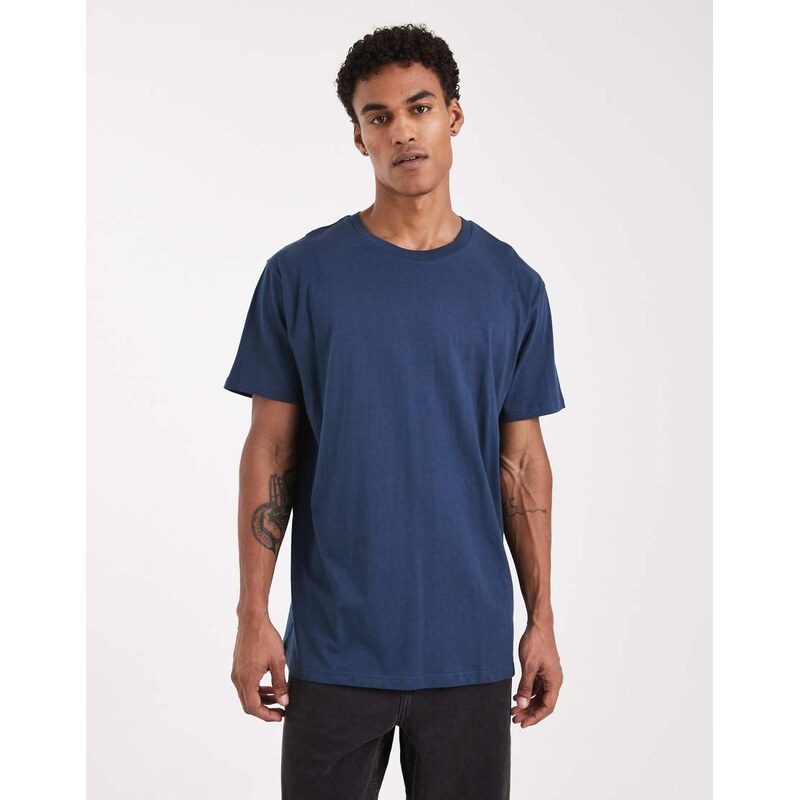 Brave Soul oversized crew neck t-shirt in navy