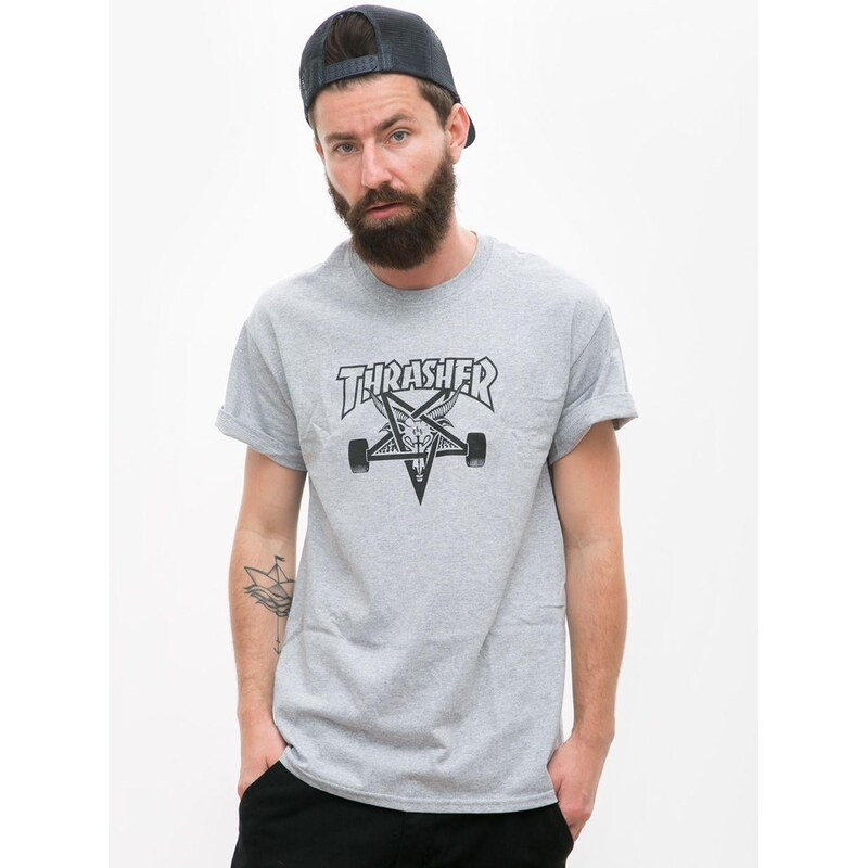 Pánské šedé tričko s krátkým rukávem Thrasher Skategoat