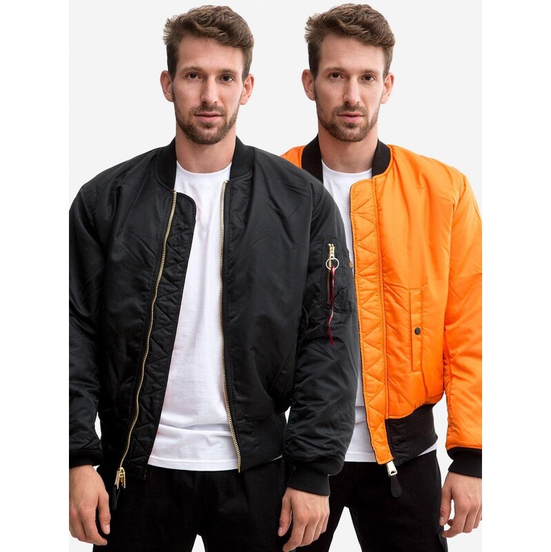 Pánská oboustranná bunda Bomber Black Orange Alpha Industries MA