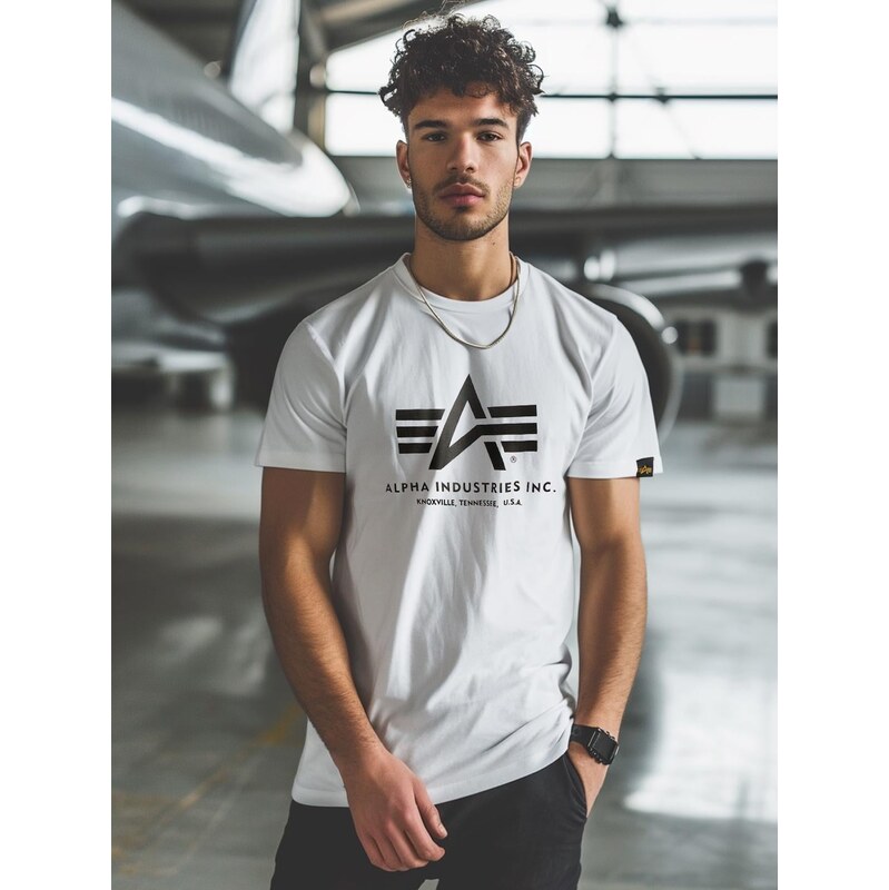 Bílé tričko s krátkým rukávem Alpha Industries Basic