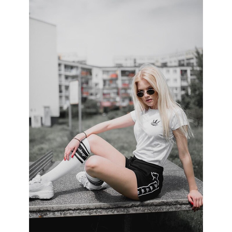 Dámské tričko s krátkým rukávem White / Black Jigga Wear Classic