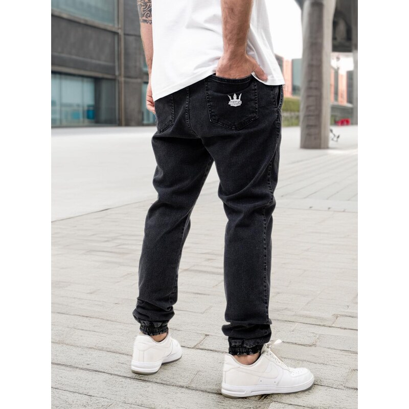 Pánské džíny Jogger kalhoty Dark Grey Jigga Wear Crown