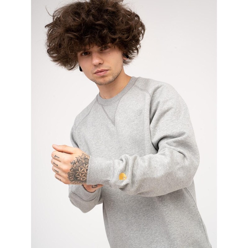 Pánská šedozlatá mikina Carhartt WIP Chase s kapucí