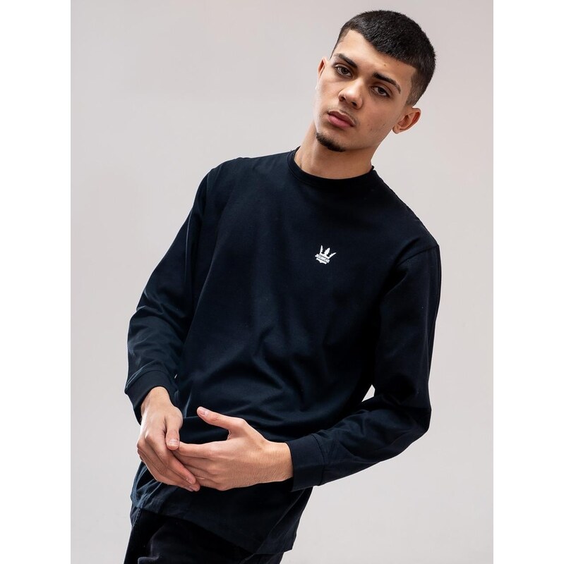 Tričko s dlouhým rukávem Jigga Wear Mini Crown černé