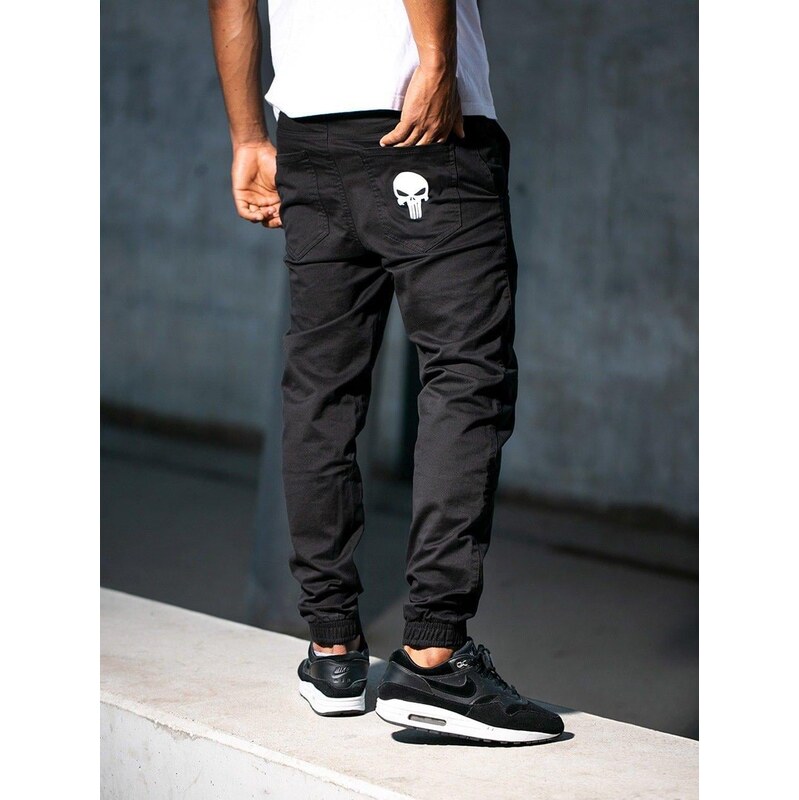 Pánské látkové kalhoty Jogger Black Marvel Punisher Small