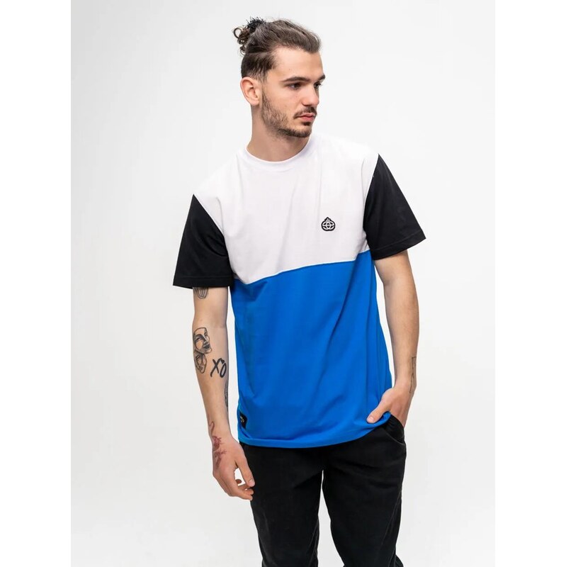 Elade Colour Block tričko s krátkým rukávem bílé / modré / černé