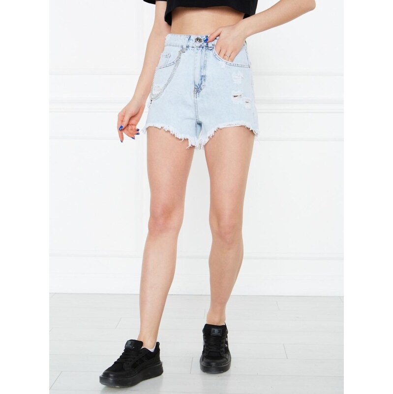 Dámské džínové kraťasy i8 Denim Damage Light Blue