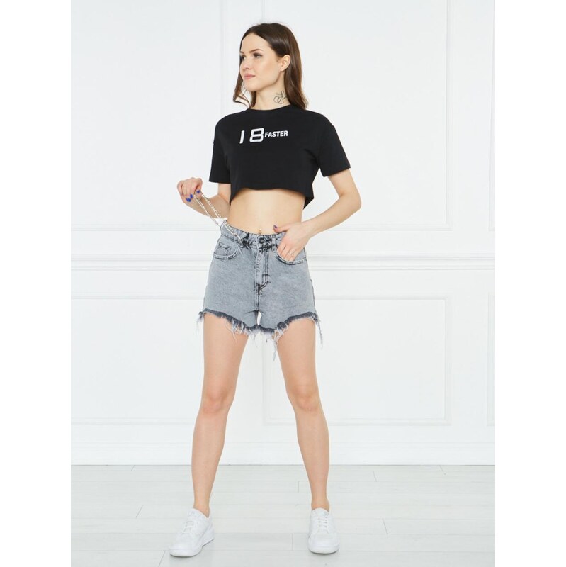 Dámské džínové kraťasy i8 Denim Classic Ragged Washed Grey