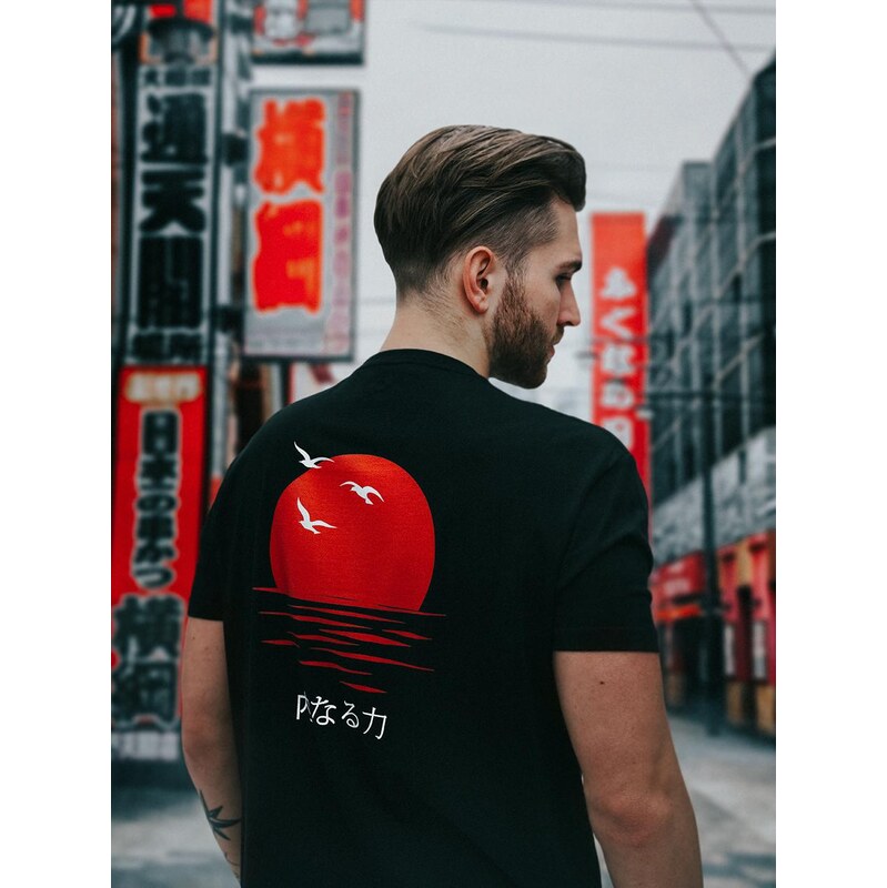 MyStars Tričko s krátkým rukávem My Stars Japan Sunset černé