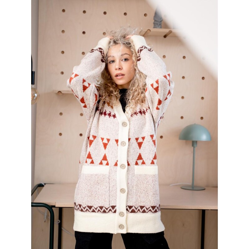 Dámský oversize svetr bez knoflíků Iriedaily Britty Knit Beige