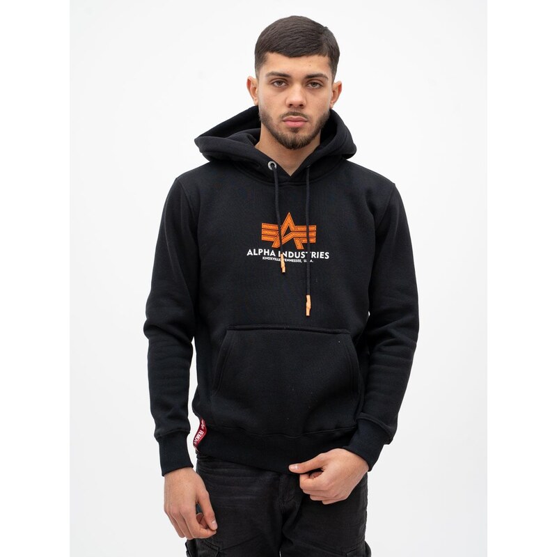 Alpha Industries Základní gumová mikina s kapucí černá