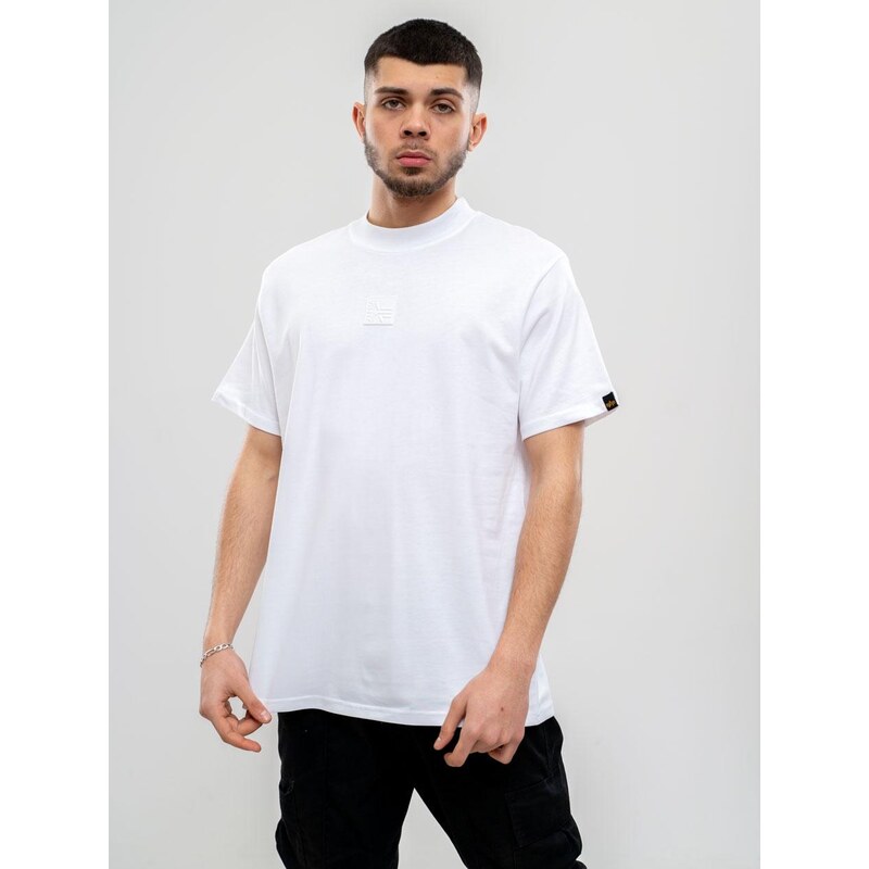 Alpha Industries Label T HC tričko s krátkým rukávem bílé barvy