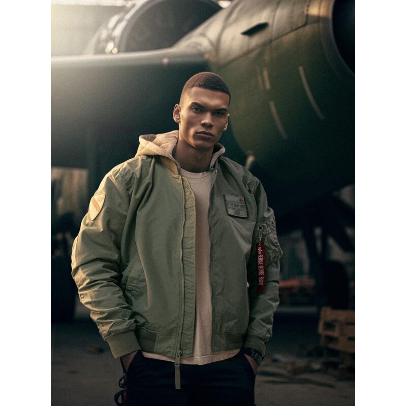 Alpha Industries MA-1 TT Hood Custom pánská zelená bunda typu