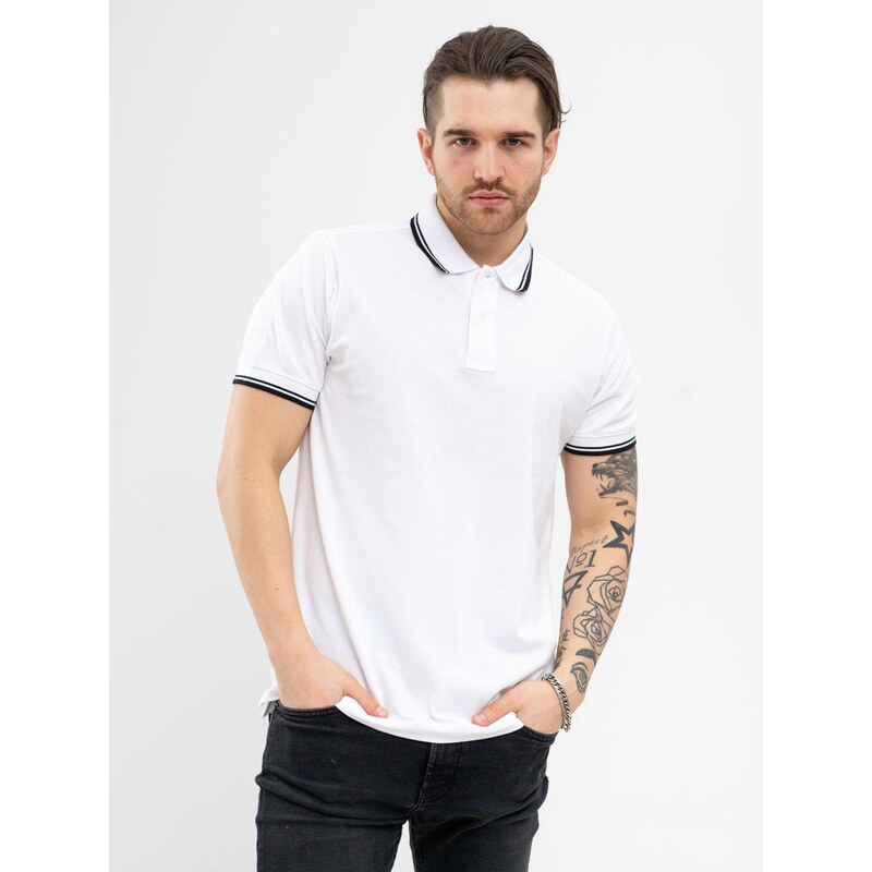 Pánská polokošile s krátkým rukávem bílá Jigga Wear Classic