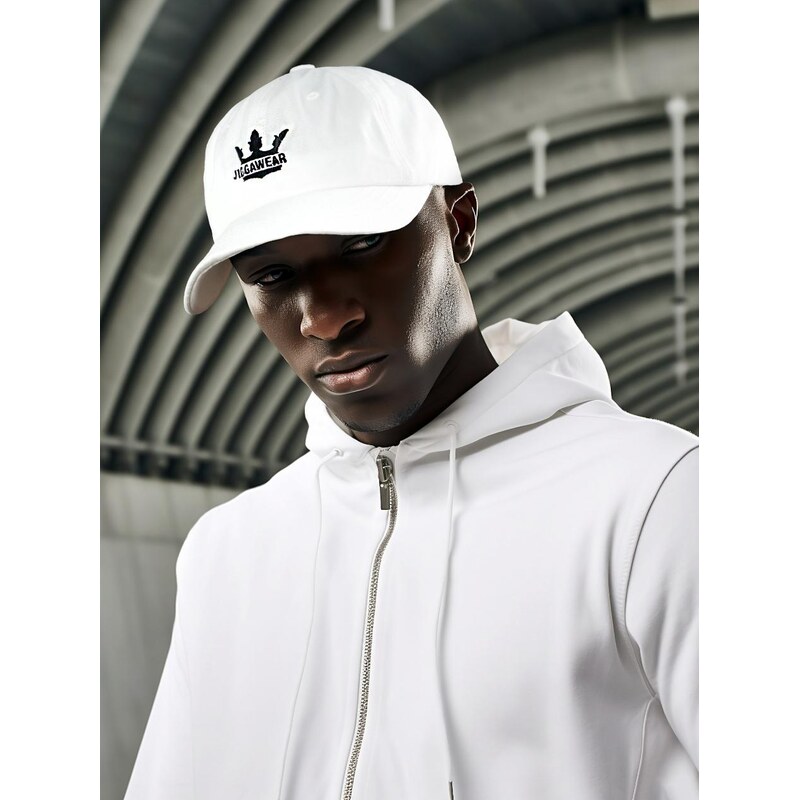 Baseballová kšiltovka bílá / černá Jigga Wear Crown s výšivkou