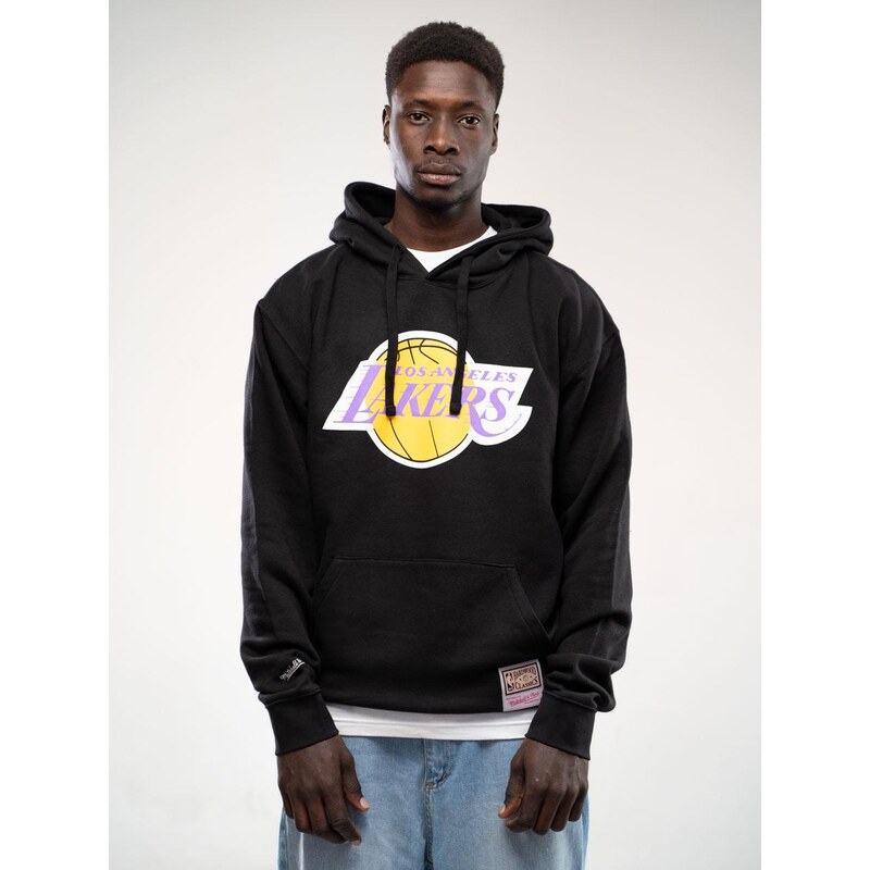 Pánská černá mikina s kapucí Mitchell & Ness Los Angeles Lakers