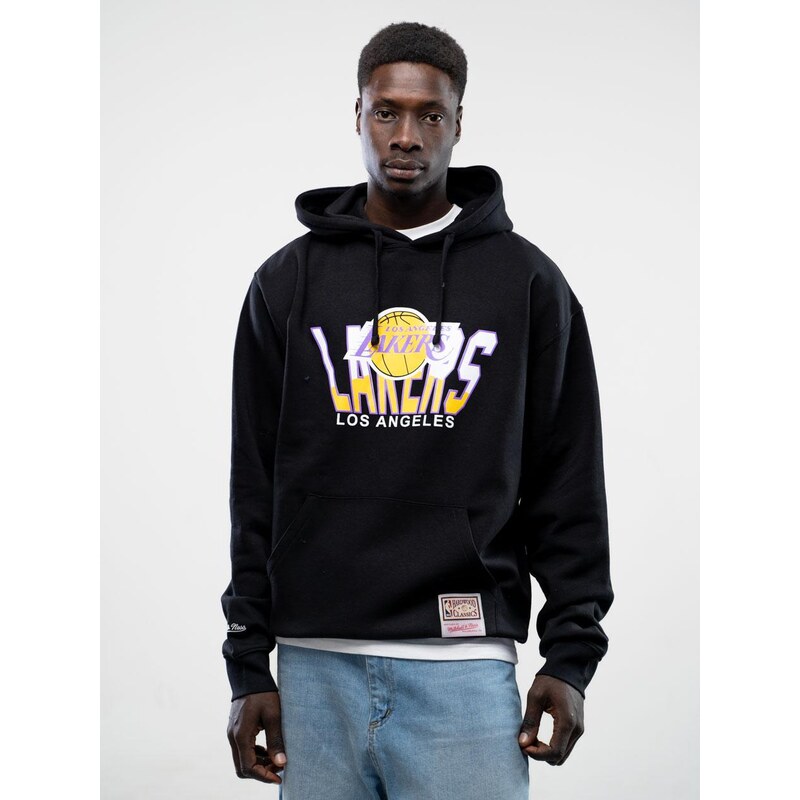 Pánská mikina s kapucí černá Mitchell & Ness Los Angeles Lakers