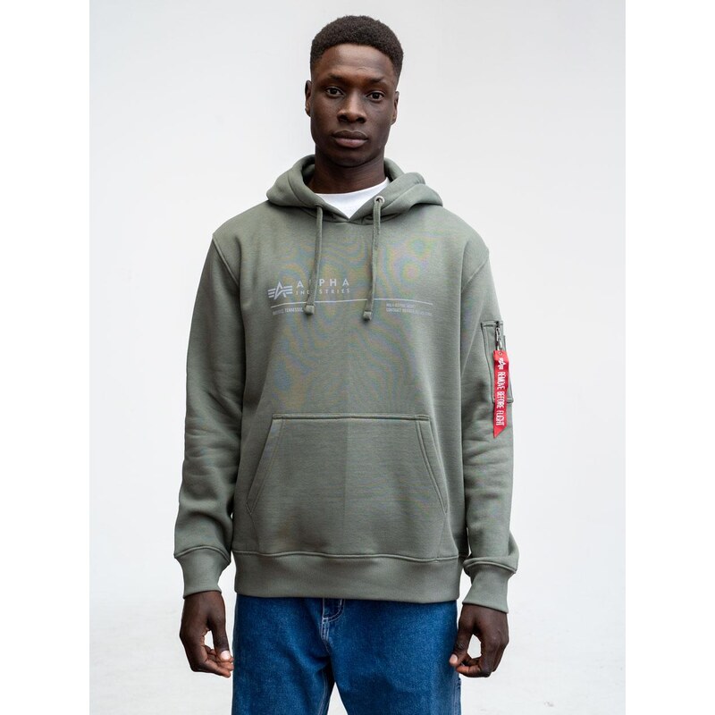 Pánská mikina s kapucí khaki Alpha Industries Al Reflective