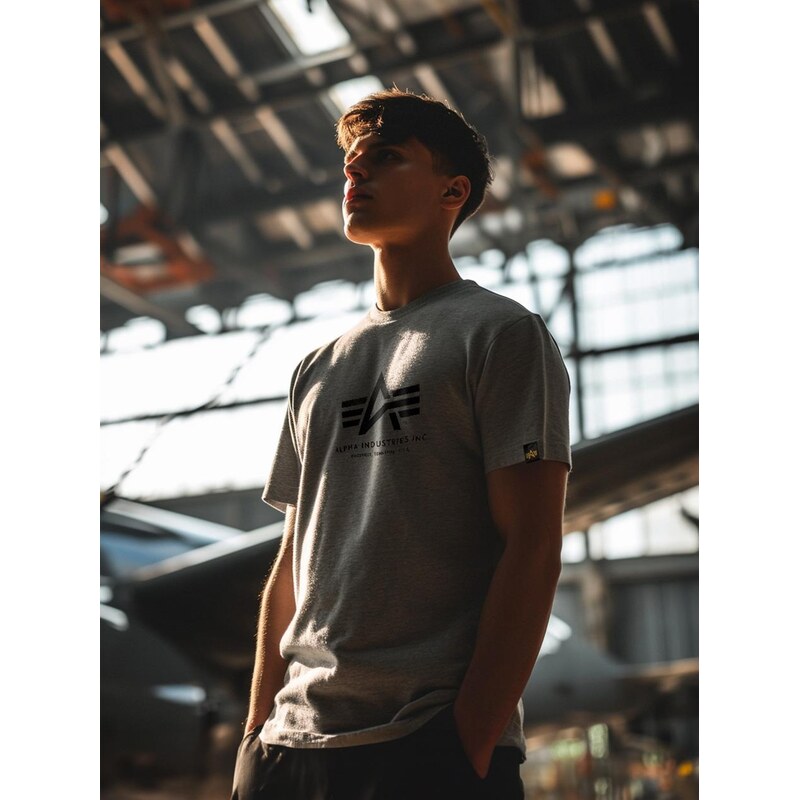 Pánské tričko s krátkým rukávem šedé Alpha Industries Basic