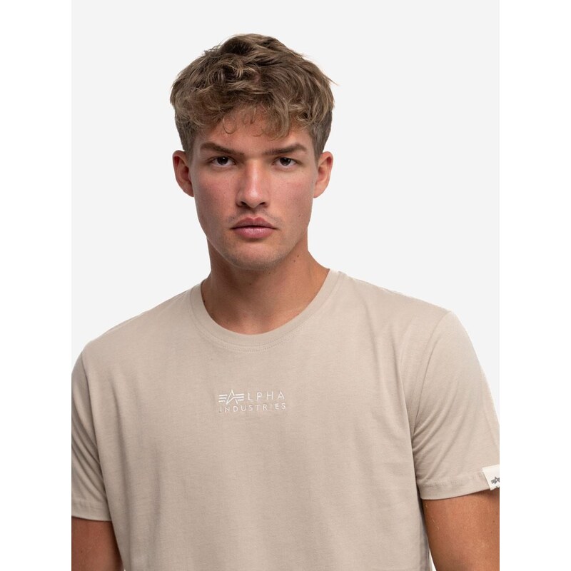 Pánské tričko s krátkým rukávem béžové Alpha Industries Organics