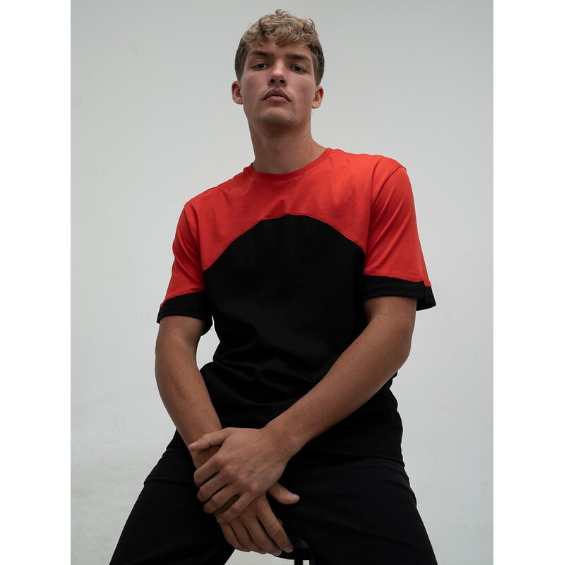 Pánské tričko s krátkým rukávem Black / Red GOOD LUCK Shoulder