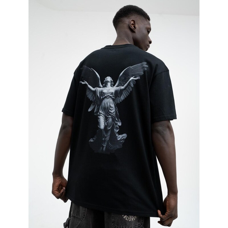 Pánské tričko s krátkým rukávem Oversize Black MyStars Angel