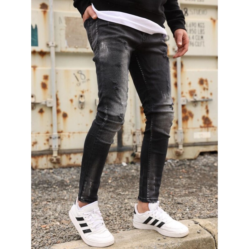 Pánské džínové kalhoty skinny fit tmavě šedé i8 Denim Olympic