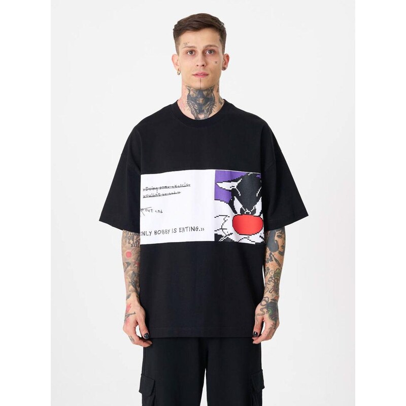 Pánské tričko s krátkým rukávem Oversize Black Machinist