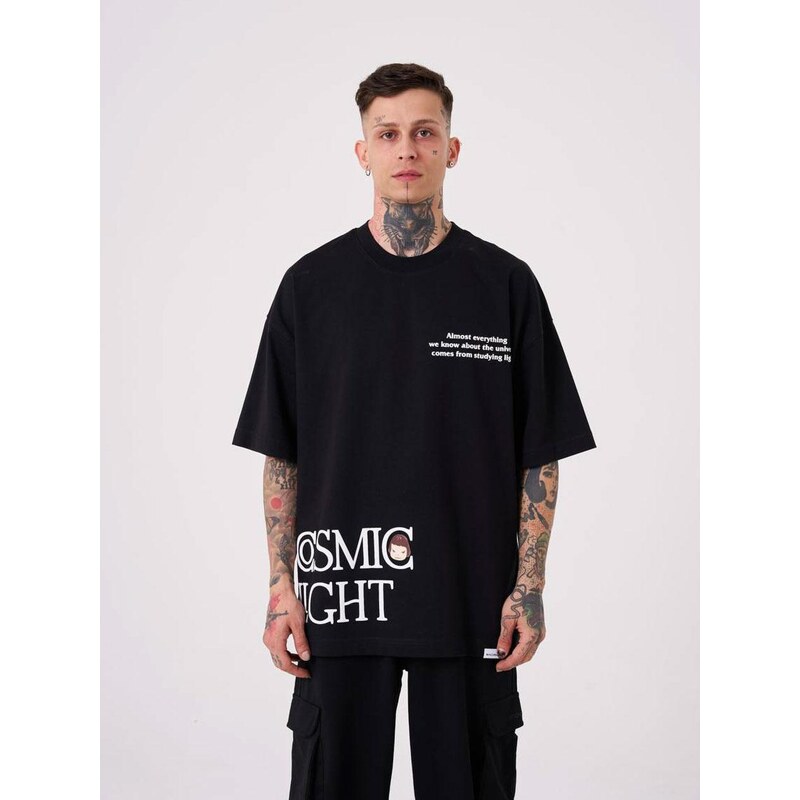 Černé tričko Machinist Cosmic Light s krátkým rukávem a