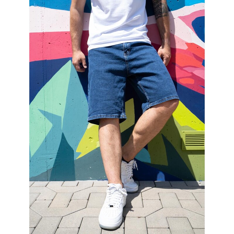 Pánské krátké džínové šortky tmavě modré Jigga Wear Small