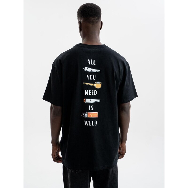 Pánské tričko s krátkým rukávem Oversize Black Kush All You Need