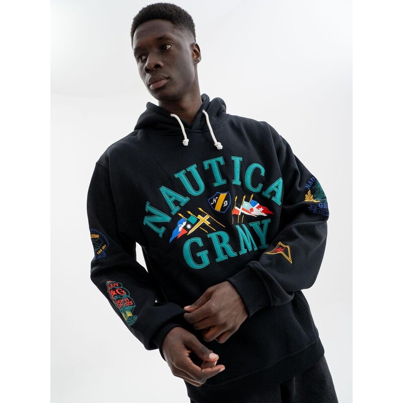 Pánská mikina s kapucí Black Grimey c Nautica Mighty Harmonist