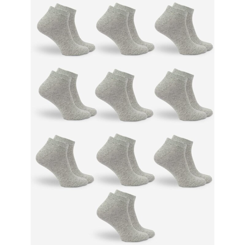 Sada 10 párů pánských nízkých šedých ponožek Urban Socks bez