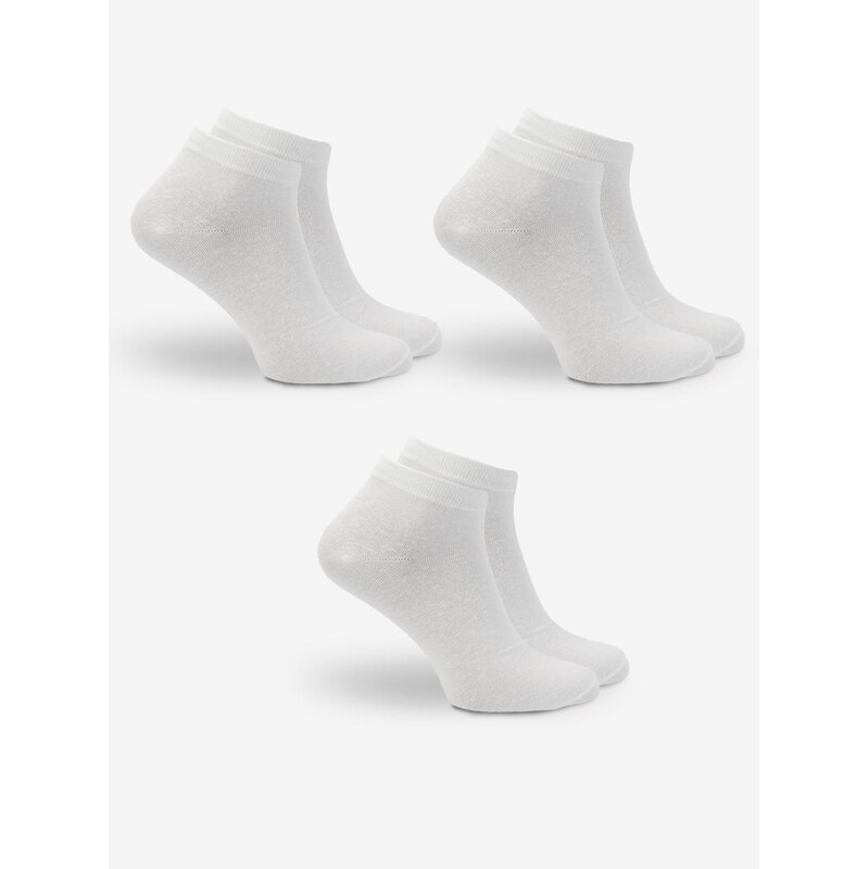 Sada 3 párů nízkých pánských bílých ponožek Urban Socks bez loga